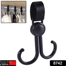 Multi-purpose Strong Pushchair Hook Clip Baby Carriage Hook 360degree Rotating Black Stroller Clip For Hanging Bag Baby Carriage Hook For Cars Wheelchairs Walking Aids Bicycles Shopping Trolley Bicycles (1 Pc)