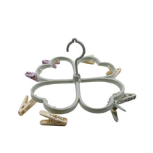 Heart Shape Clothe Spin Rack Laundry Drying Rack Clothes Hangers With 8 Clips Clip Hanger Drip Hanger For Drying Underwear Baby Clothes Socks Bras Towel Cloth Diapers Gloves