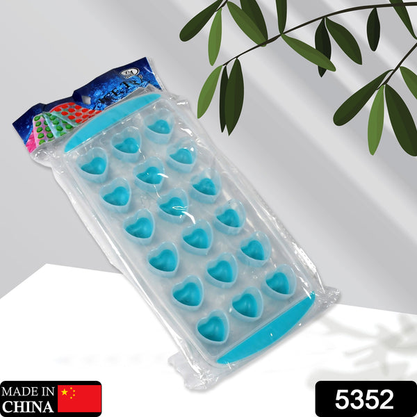 Easy Push Premium Pop-up Ice Tray With Flexible Silicon Bottom And Lid Heart Shape 18 Cube Trays