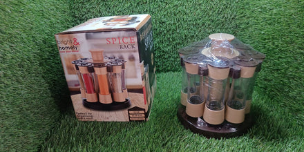 360 Revolving Spice Rack For Kitchen And Dining Table 8 Spice Jars With 120 Ml Condiment Set Herb Seasoning Organizer