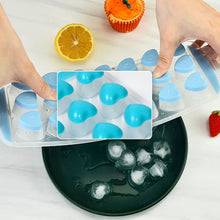 Easy Push Premium Pop-up Ice Tray With Flexible Silicon Bottom And Lid Heart Shape 18 Cube Trays