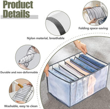 Clothes Organizer +7 Grid Drawer Wardrobe Clothes Organizer Jeans Closet Cabinet Organizers Portable Foldable Storage Containers