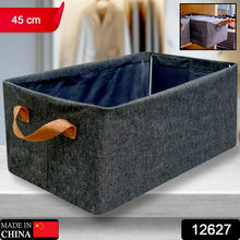 Foldable Storage Box With Lid And Handles Cotton And Linen Storage Bins And Baskets Organizer For Nursery Closet Bedroom Home (45 Cm)