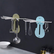 Plastic 7-in-1 Multifunction Retractable Wall-mounted Pull-out Hanger Rack Without Punching Hooks Up For Kitchen Bathroom