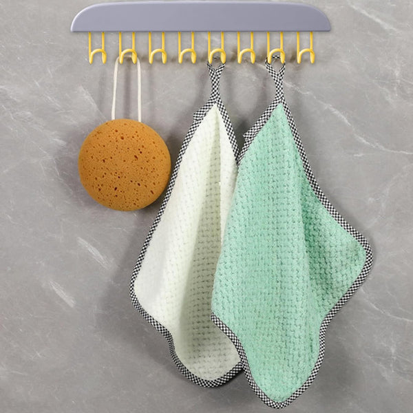Plastic Organizer Hanger 360 Degree Rotatable Clothes Multifunctional With 8 Hooks Heavy Duty Clothing Tank Top Belt Towel Drying Rack Holder (1 Pc)