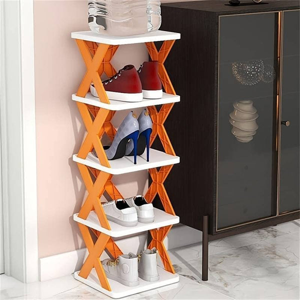5 Tier Shoes Stand Shoe Tower Rack Suit For Small Spaces Closet Small Entryway Easy Assembly And Stable In Structure Corner Storage Cabinet For Saving Space