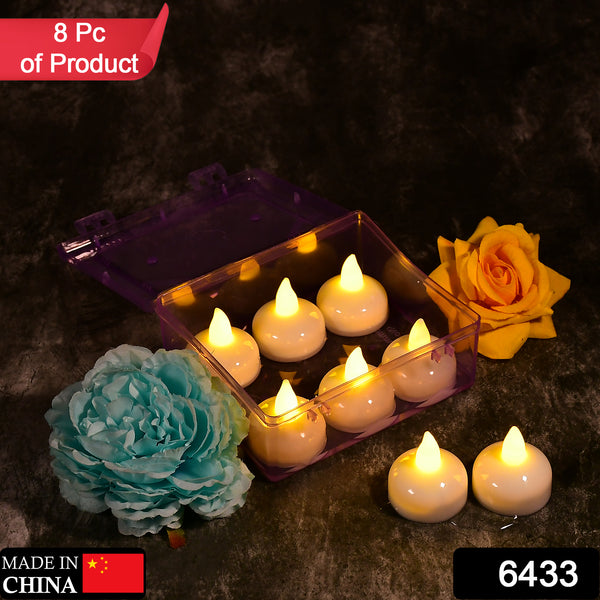 Flameless Floating Candles Battery Operated Tea Lights Tealight Candle - Decorative Wedding. Set Of 8pcs With Transparent Box