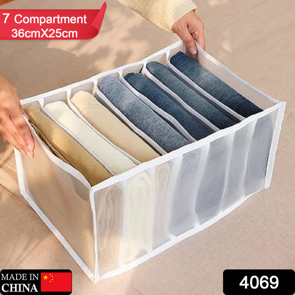 Clothes Organizer +7 Grid Drawer Wardrobe Clothes Organizer Jeans Closet Cabinet Organizers Portable Foldable Storage Containers