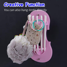 Plastic 7-in-1 Multifunction Retractable Wall-mounted Pull-out Hanger Rack Without Punching Hooks Up For Kitchen Bathroom