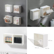 Adhesive Wall Mounted Flip Storage Box Holder Small Object Storage Case ( 1 Pcs )