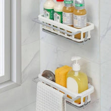 Multipurpose Platic Hanging Drain Rack Retractable Sponge Storage Hanging Rack With Adhesive Hook For Kitchen And Bathroom Dishcloth Holders Basket Drying Tray Organizer
