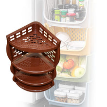 Multi Purpose Plastic Corner Rack A Stylish Storage Shelf For Kitchen  Living Room  Bathroom (1 Pc  3 Layer )