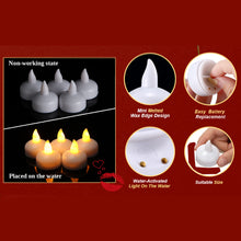Flameless Floating Candles Battery Operated Tea Lights Tealight Candle - Decorative Wedding. Set Of 8pcs With Transparent Box