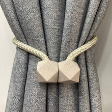 Hexagonal Magnetic Braided Rope Drapery Window Curtains Loop Binding Ties Buckle (2 Pc)