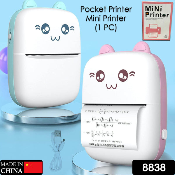 Pocket Mini Printer Mobile Phone Bluetooth Connection Wireless Mini Thermal Printer With Android Or Ios App For Pictures Portable Smart Printercontains 1 Rolls Thermal Paper With Fast Paper Output For Photo Image