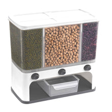 Easy Flow Cereal Dispenser For Kitchen 3 In 1 Push Button Wall Mount Container