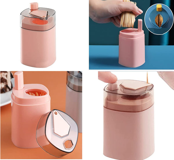 Toothpick Holder Dispenser Pop-up Automatic Toothpick Dispenser Toothpick Storage Box