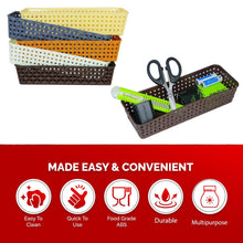 Plastic Multipurpose Desk Organizer Tray Office Drawer Dividers Storage Bins For Kitchen Bathroom Office Makeup Bedroom Dresser Craft Basket Rack Multicolour (6 Pcs Set)