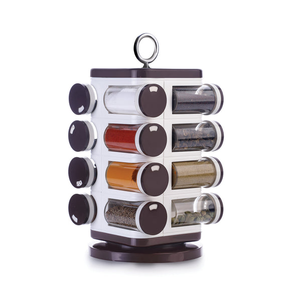Multipurpose Revolving Spice Rack With 16 Pcs Dispenser Each 100 Ml Plastic Spice Abs Material 1 Piece Spice Set 1 Piece Spice Set 8119  (Plastic)