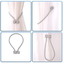 Hexagonal Magnetic Braided Rope Drapery Window Curtains Loop Binding Ties Buckle (2 Pc)