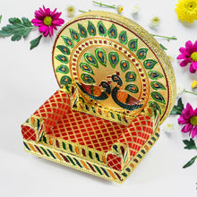 Meenakari Work Laddu Gopal Singhasan For Pooja Mandir Wooden Krishna Ladoo Bal Gopal Sofa Asan Home Decorative Premium Look Decorative Singhasan Suitable For Home Office Restaurant (2 Pc Set)