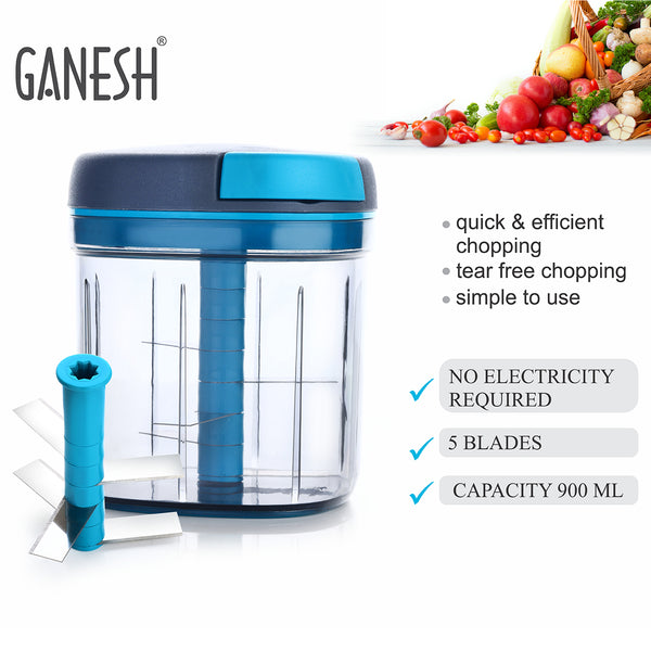 Master Chopper With 5 Stainless Steel Blades Xl Large Jumbo Chopper 8107 (900 Ml)