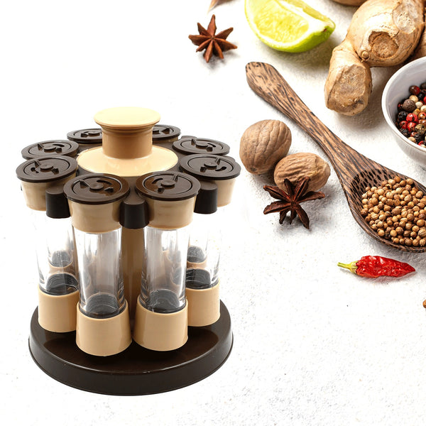 360 Revolving Spice Rack For Kitchen And Dining Table 8 Spice Jars With 120 Ml Condiment Set Herb Seasoning Organizer