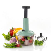 2in1 Push Chopper 800ml Stainless Steel Blade Quick  Powerful Manual Hand Held Food Chopper To Chop  Cut Fruits Vegetables Herbs Onions For Salsa Salad 5102